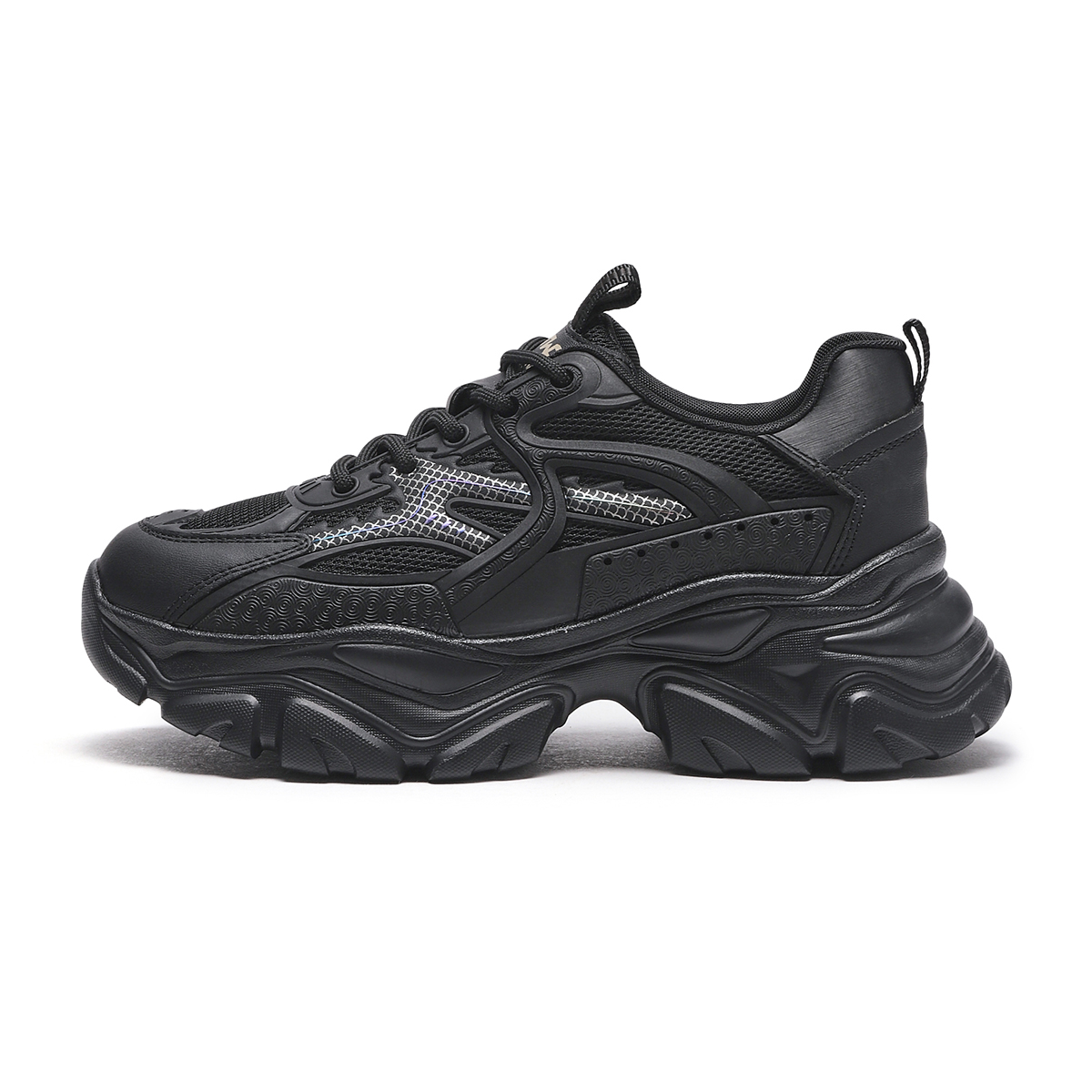 (Women) Hotwind Fabric Round Toe Lace-Up Low Top 'Black Dad Shoes' H42W4511