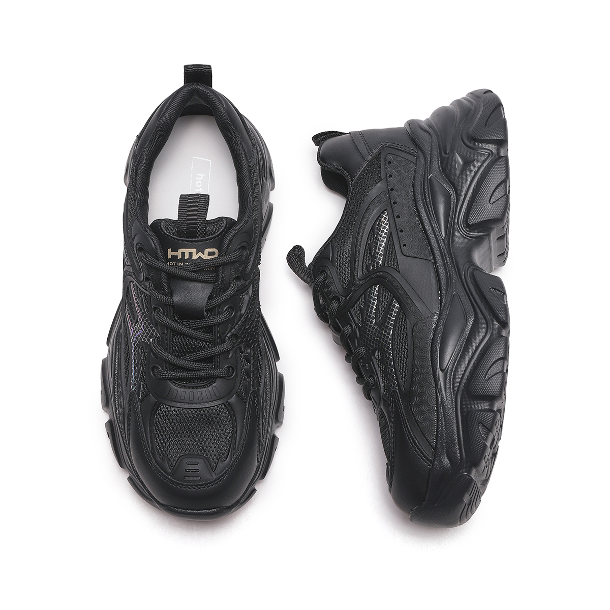 Shop (Women) Hotwind Fabric Round Toe Lace-Up Low Top 'Black Dad Shoes' H42W4511