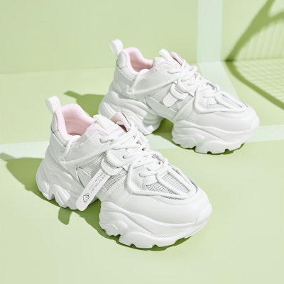 (Women) Hotwind Fabric Round Toe Lace-Up Thick Sole Platform 'Dad Shoes' H42W3521 4