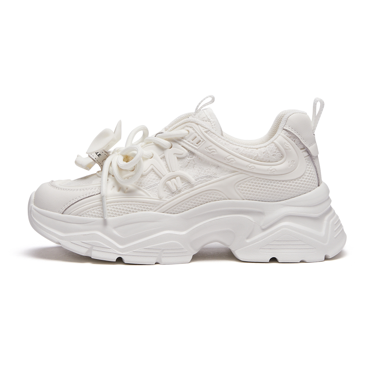 (W) Hotwind Fabric Thick Sole CMFT Lace-Up Low-Top 'Dad Shoe 6cm'