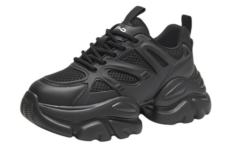 Lookbook (W) 핫윈드 빈티지 메쉬 두꺼운 밑창 데일리 편안한 로우탑 블랙 워리어 운동화 H42W3319