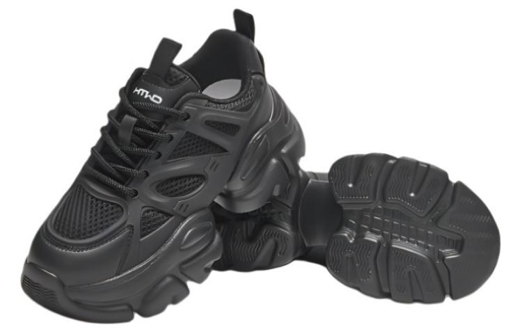 Shop (W) 핫윈드 빈티지 메쉬 두꺼운 밑창 데일리 편안한 로우탑 블랙 워리어 운동화 H42W3319