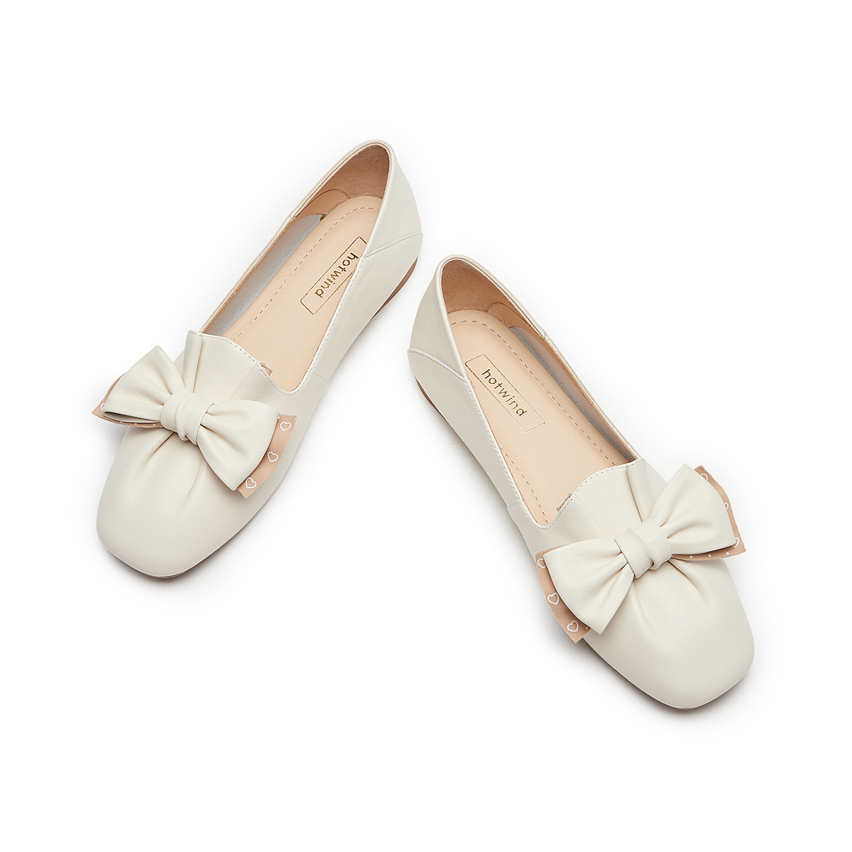 Cheap (W) Hotwind 時尚蝴蝶結平底鞋 '頭層牛皮' H02W3505