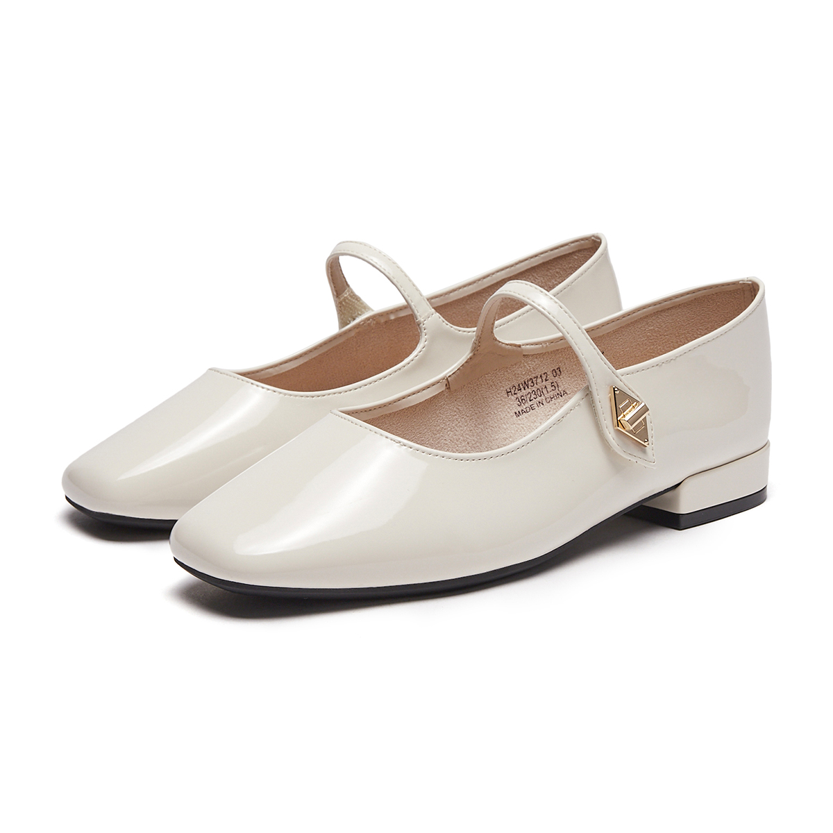 Sizing (W) ホットウィンド ファッションバックル カジュアルフラットシューズ 3cm H24W3712