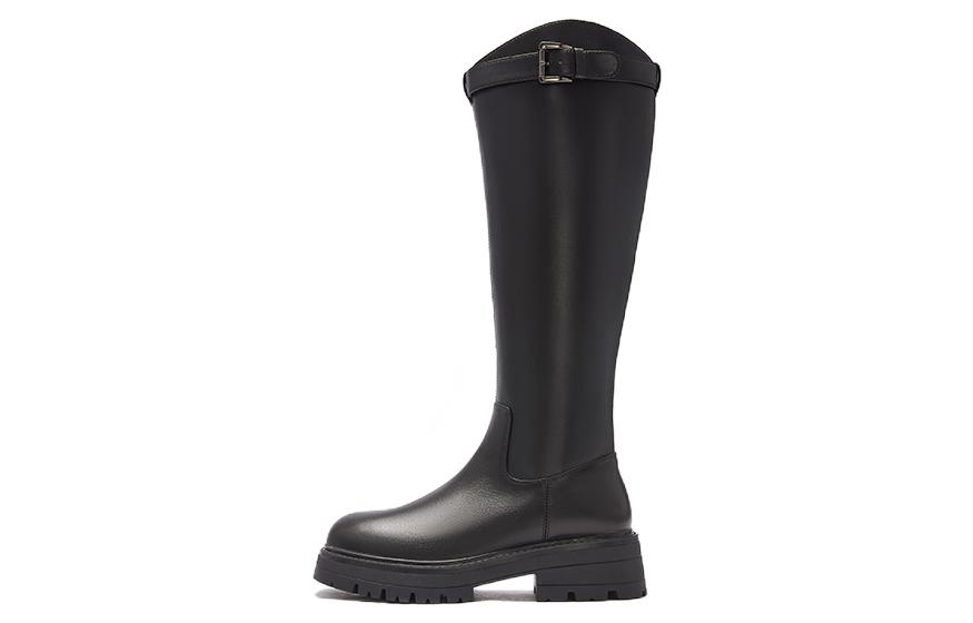 (Women) Hotwind Fashion Casual Chunky Heel Tall Boots 'Slimming Black' H85W2418