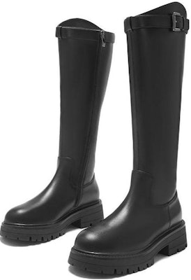 (W) 핫윈드 패션 캐주얼 청키 힐 롱부츠 '슬리밍 블랙' H85W2418 Lookbook (W) 핫윈드 패션 캐주얼 청키 힐 롱부츠 '슬리밍 블랙' H85W2418