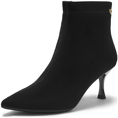(Women) Hotwind Fashion Casual Versatile Pointed Toe High Heel Ankle Boots 6.5cm 'Black Sheepskin' H87W2408 Order (Women) Hotwind Fashion Casual Versatile Pointed Toe High Heel Ankle Boots 6.5cm 'Black Sheepskin' H87W2408