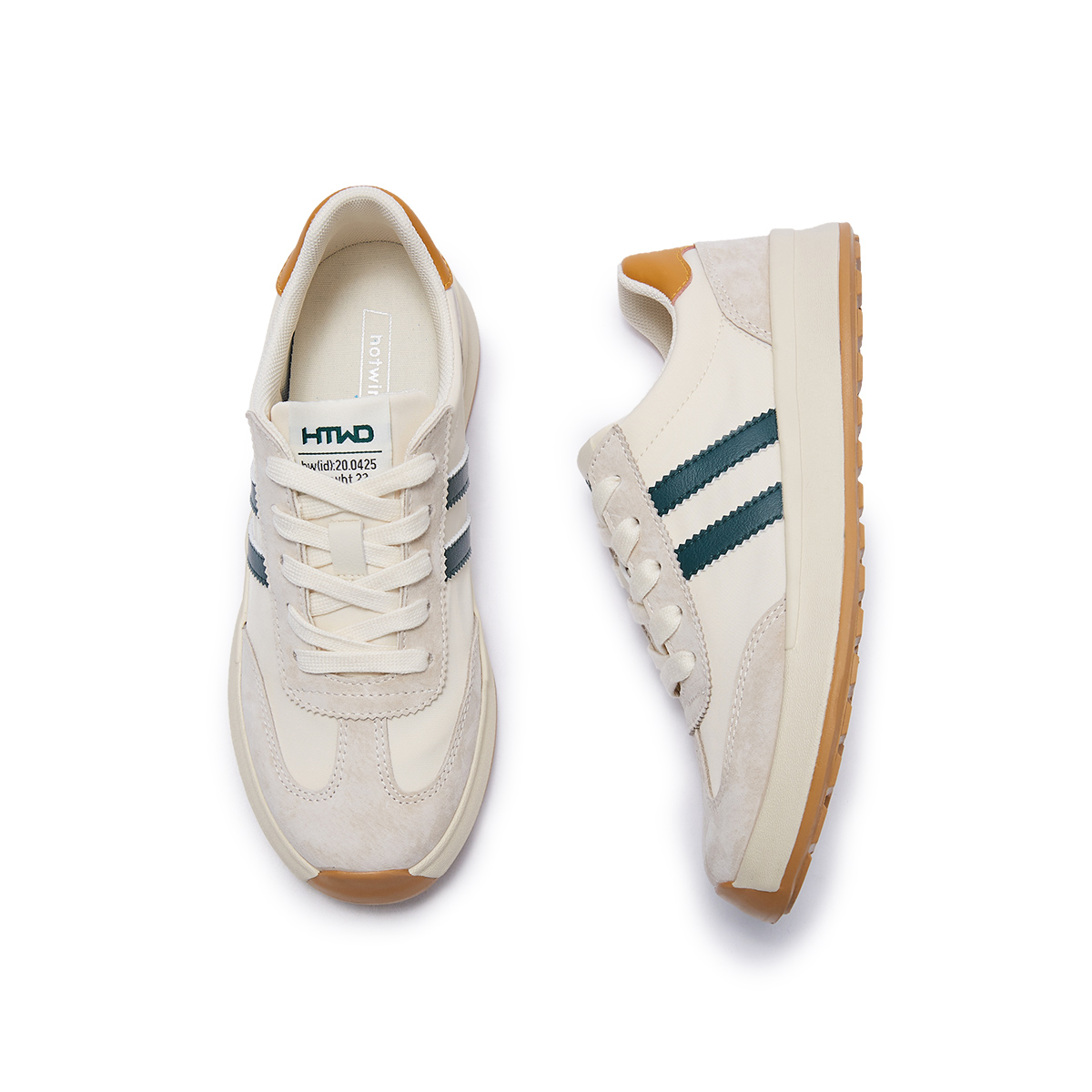 (W) Hotwind Fashion Colorblock Round-Toe Lace-Up White Black 'Academy' 圖 12