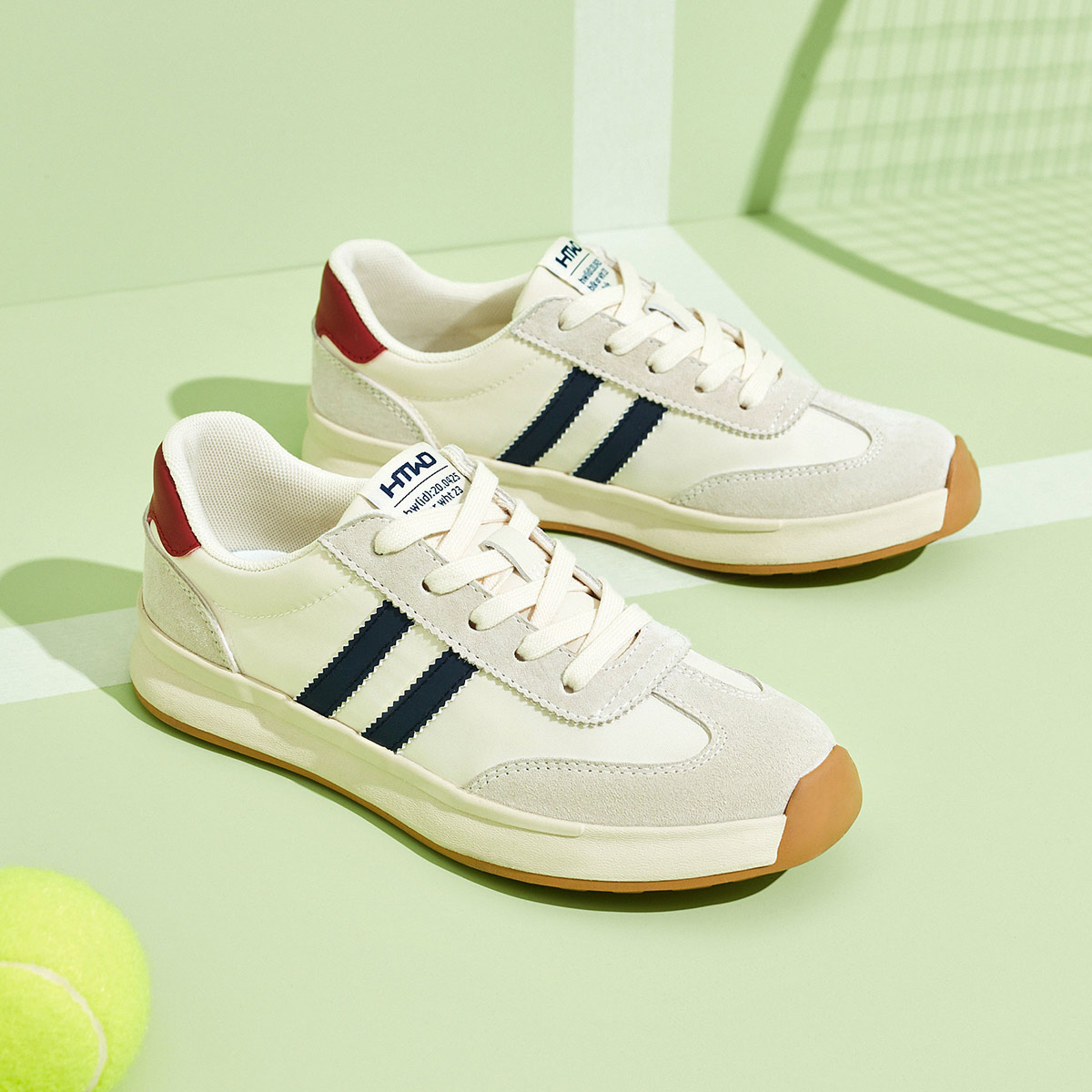 (W) Hotwind Fashion Colorblock Round-Toe Lace-Up White Black 'Academy' 圖 14