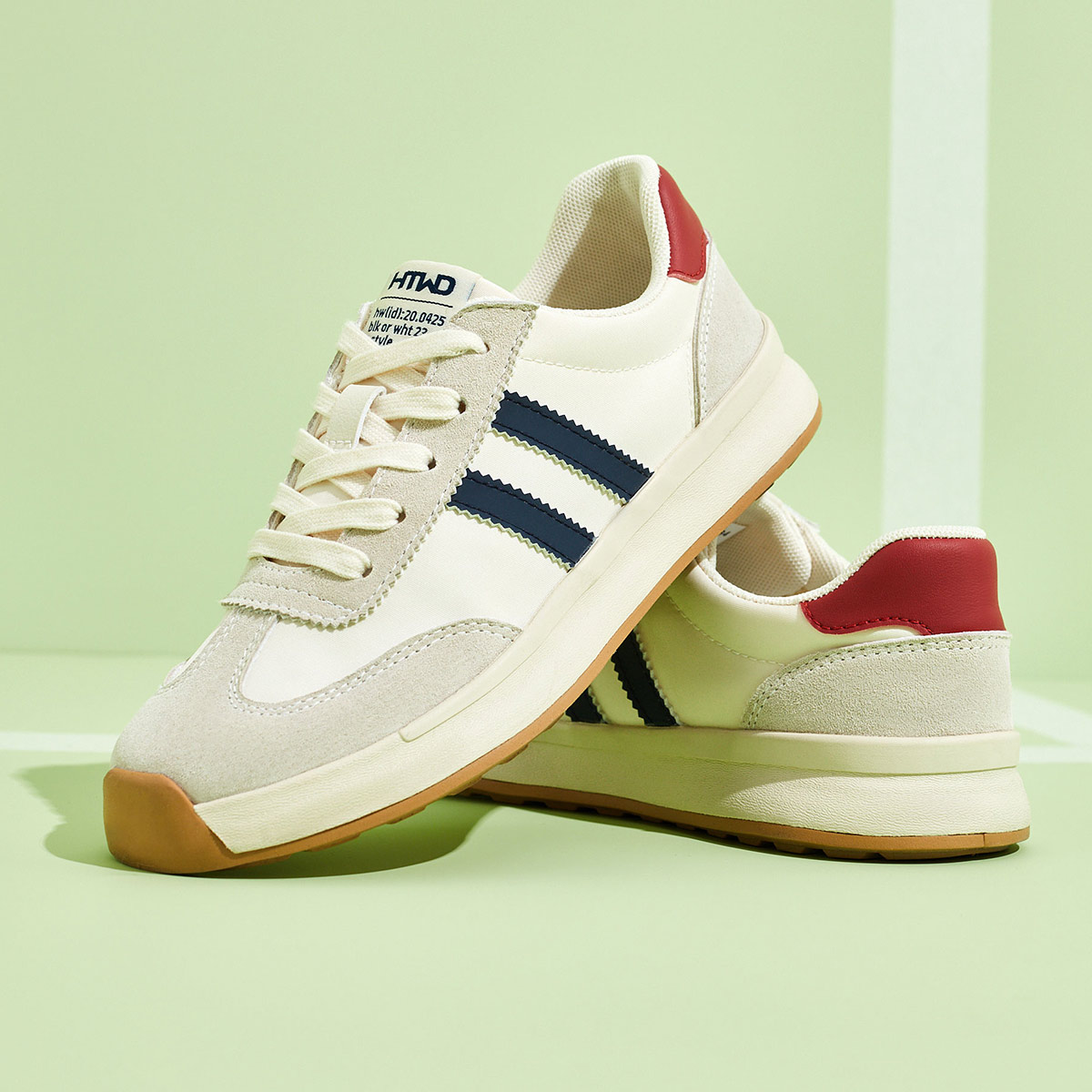 (W) Hotwind Fashion Colorblock Round-Toe Lace-Up White Black 'Academy' 圖 15