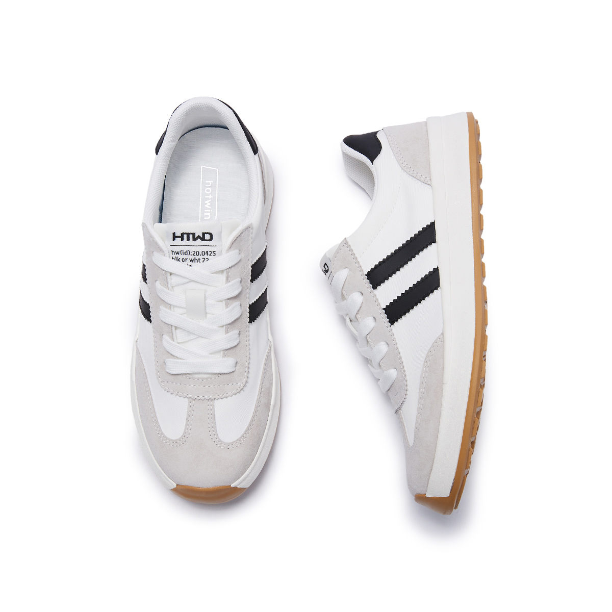 (W) Hotwind Fashion Colorblock Round-Toe Lace-Up White Black 'Academy' 圖 4