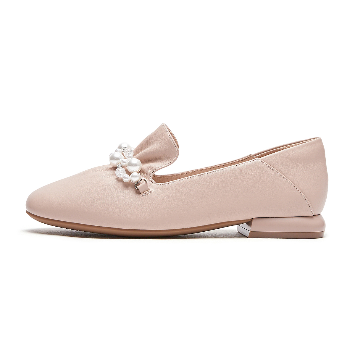 (W) Hotwind Fashion Pearl Round Toe Casual Flats 'First Layer Cowhide' 圖 5