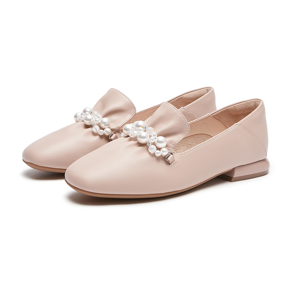 (W) Hotwind Fashion Pearl Round Toe Casual Flats 'First Layer Cowhide' 圖 7
