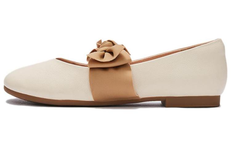 (Women) Hotwind First-Layer Cowhide Bow 'Sweet Elegant Beige' H24W3105