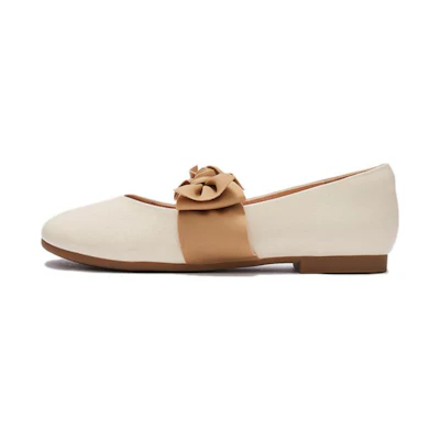 (W) Hotwind First-Layer Cowhide Bow 'Sweet Elegant Beige'