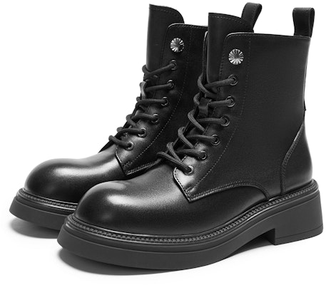 (Women) Hotwind Leather 'British Retro Round Toe Lace-Up Martin Boots Black' H81W3412 Lookbook (Women) Hotwind Leather 'British Retro Round Toe Lace-Up Martin Boots Black' H81W3412