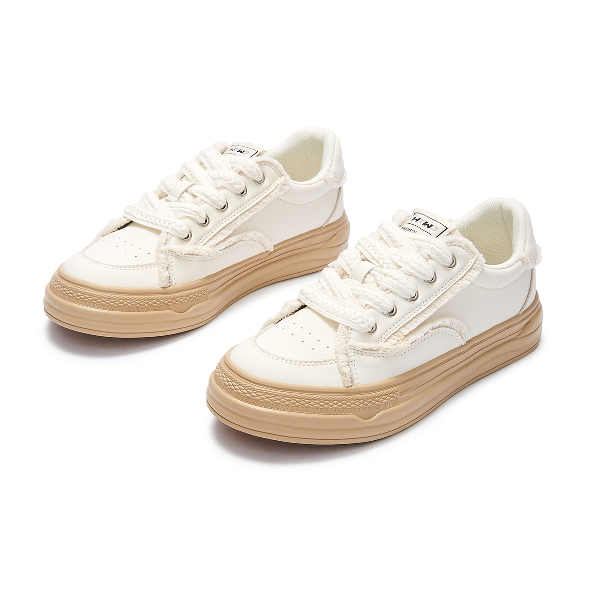 Shop (W) Hotwind Zapatillas Casuales de Cuero Blanco Bajo H14W3145
