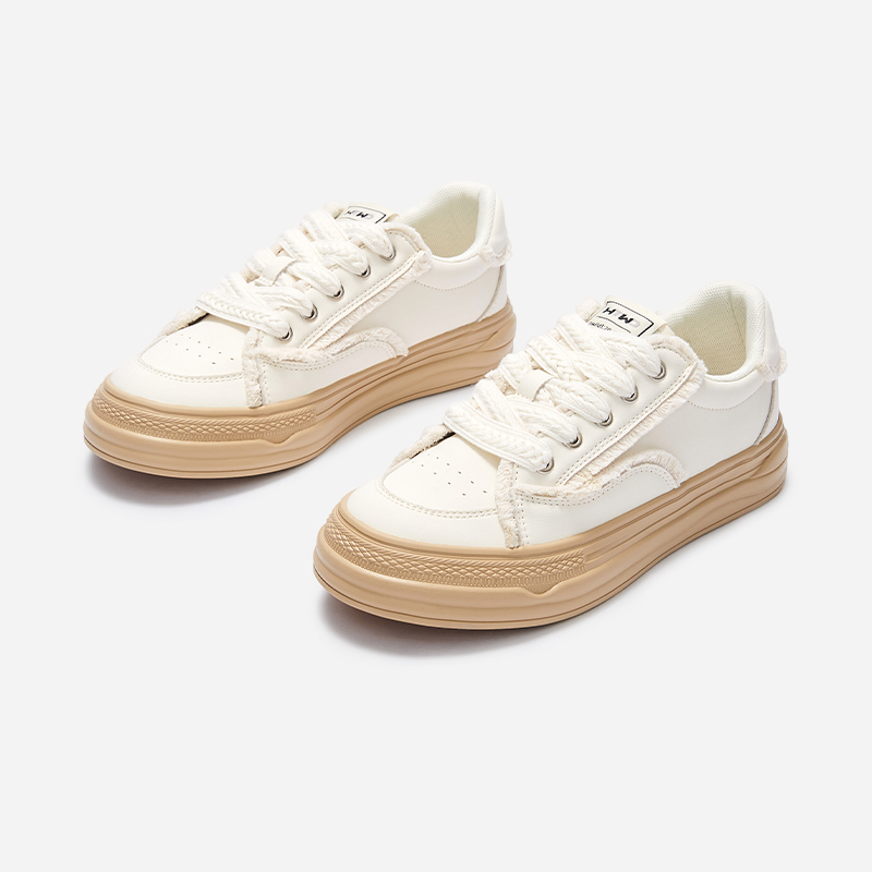 Purchase (W) Hotwind Zapatillas Casuales de Cuero Blanco Bajo H14W3145