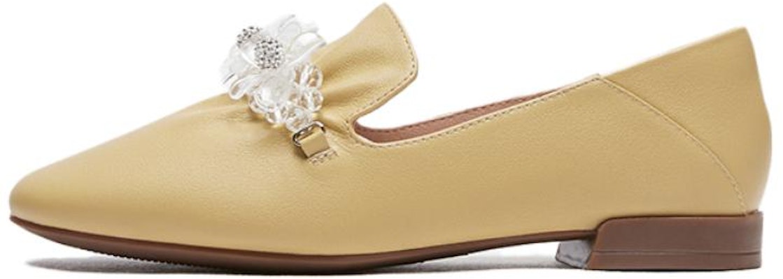 (Women) Hotwind Leather Floral Embellished 'Gentle Color-Block Round Toe Casual' H02W3506 Buy (Women) Hotwind Leather Floral Embellished 'Gentle Color-Block Round Toe Casual' H02W3506