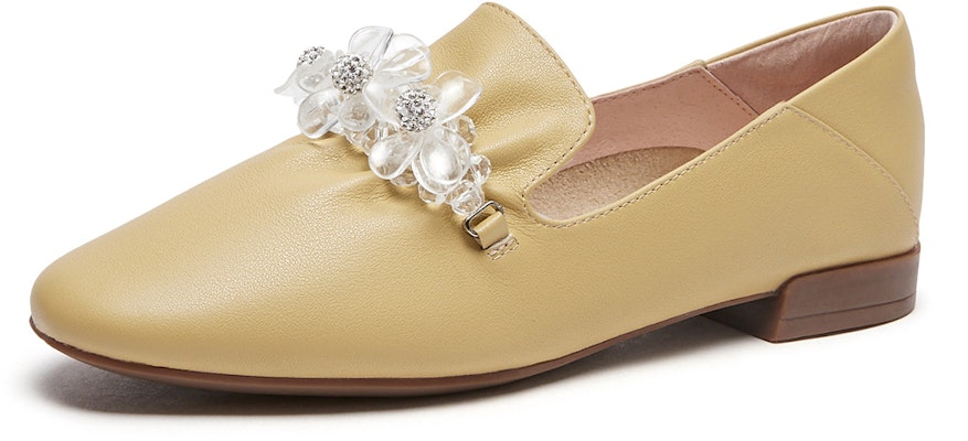 (W) 热风皮革花卉装饰拼色圆头休闲鞋 H02W3506 Details for (W) 热风皮革花卉装饰拼色圆头休闲鞋 H02W3506