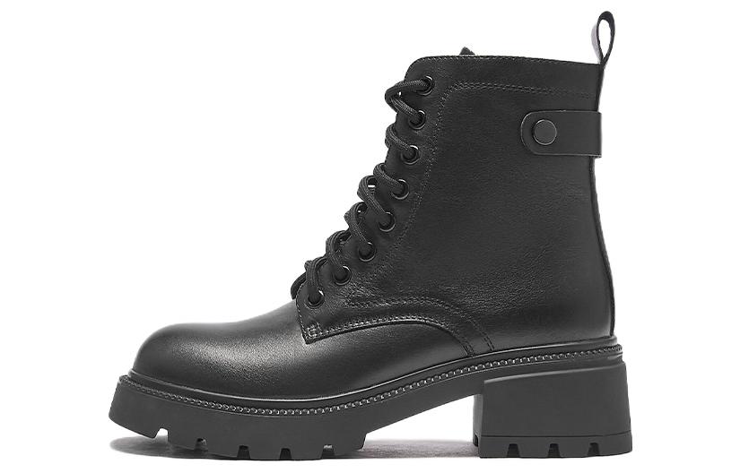 (W) Hotwind Leather Martin Boots 'CMFT Warm Black'