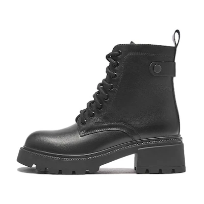 (W) Hotwind Leather Martin Boots 'CMFT Warm Black'