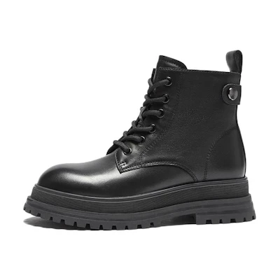 (W) Hotwind Leather Martin Boots 'Solid Color CMFT'