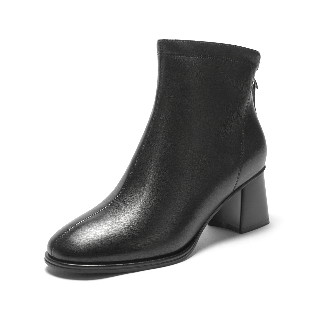 Order (Women) Hotwind Leather Round-Toe Zippered Ankle Boot 'Sheepskin 6cm' H84W3405