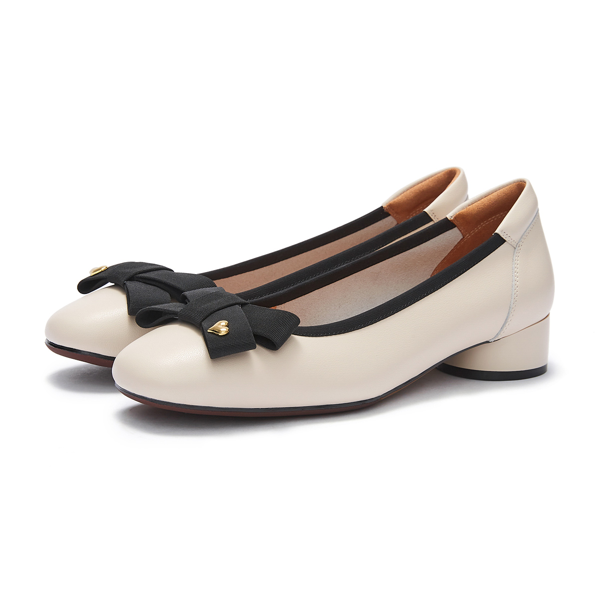 Sizing (W) ホットウィンド レザー ラウンドトゥ リボン カジュアルフラットシューズ H24W3116