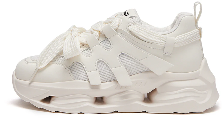 (W) ホットウィンド レザー ラウンドトゥ レースアップ ロートップ ''ダッドシューズ'' H42W3725 1