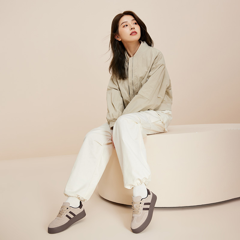 Cheap (W) 热风低帮皮革休闲鞋‘简约棕’ H14W4542