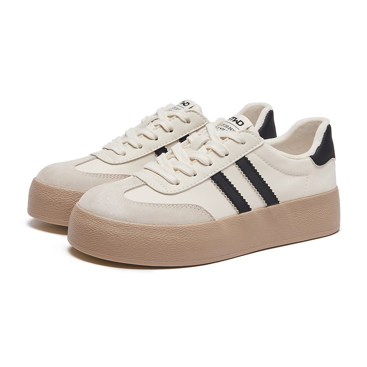 Shop (Women) Hotwind Low-Top Sneakers 'Beige Black Comfort Lace-Up' H92W3411