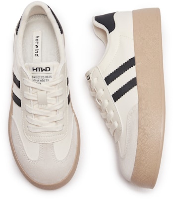 (Women) Hotwind Low-Top Sneakers 'Beige Black Comfort Lace-Up' H92W3411 Shop (Women) Hotwind Low-Top Sneakers 'Beige Black Comfort Lace-Up' H92W3411