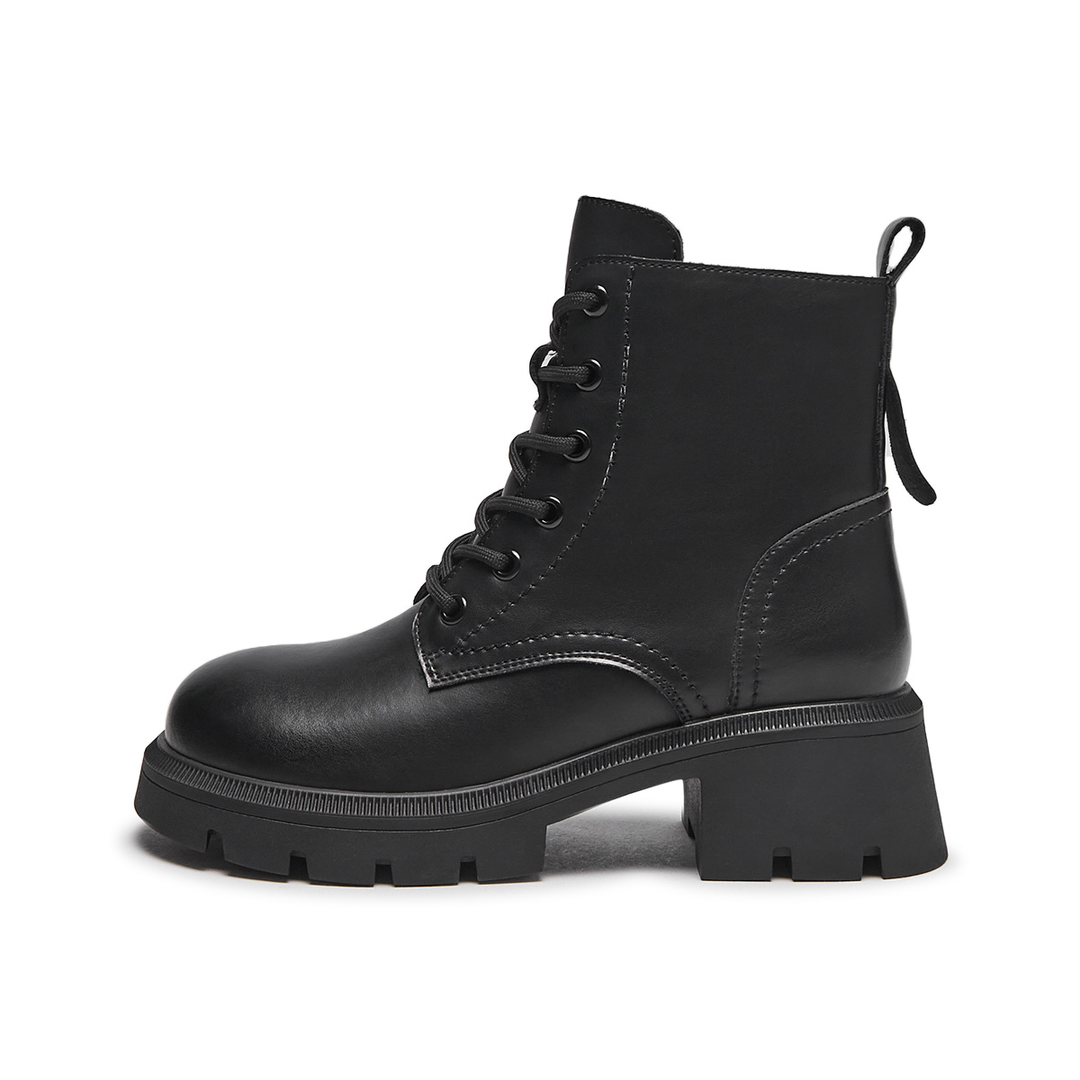(Women) Hotwind Marten Boots 'Retro British Round-Toe Chunky Heel Black' H83W3405