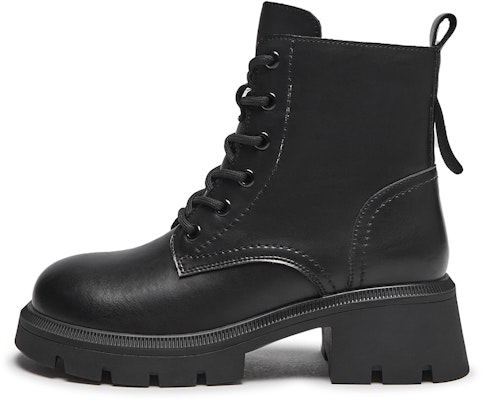 (Women) Hotwind Marten Boots 'Retro British Round-Toe Chunky Heel Black' H83W3405 Buy (Women) Hotwind Marten Boots 'Retro British Round-Toe Chunky Heel Black' H83W3405