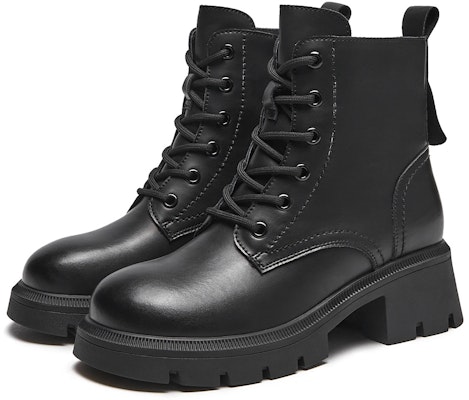 (Women) Hotwind Marten Boots 'Retro British Round-Toe Chunky Heel Black' H83W3405 Lookbook (Women) Hotwind Marten Boots 'Retro British Round-Toe Chunky Heel Black' H83W3405
