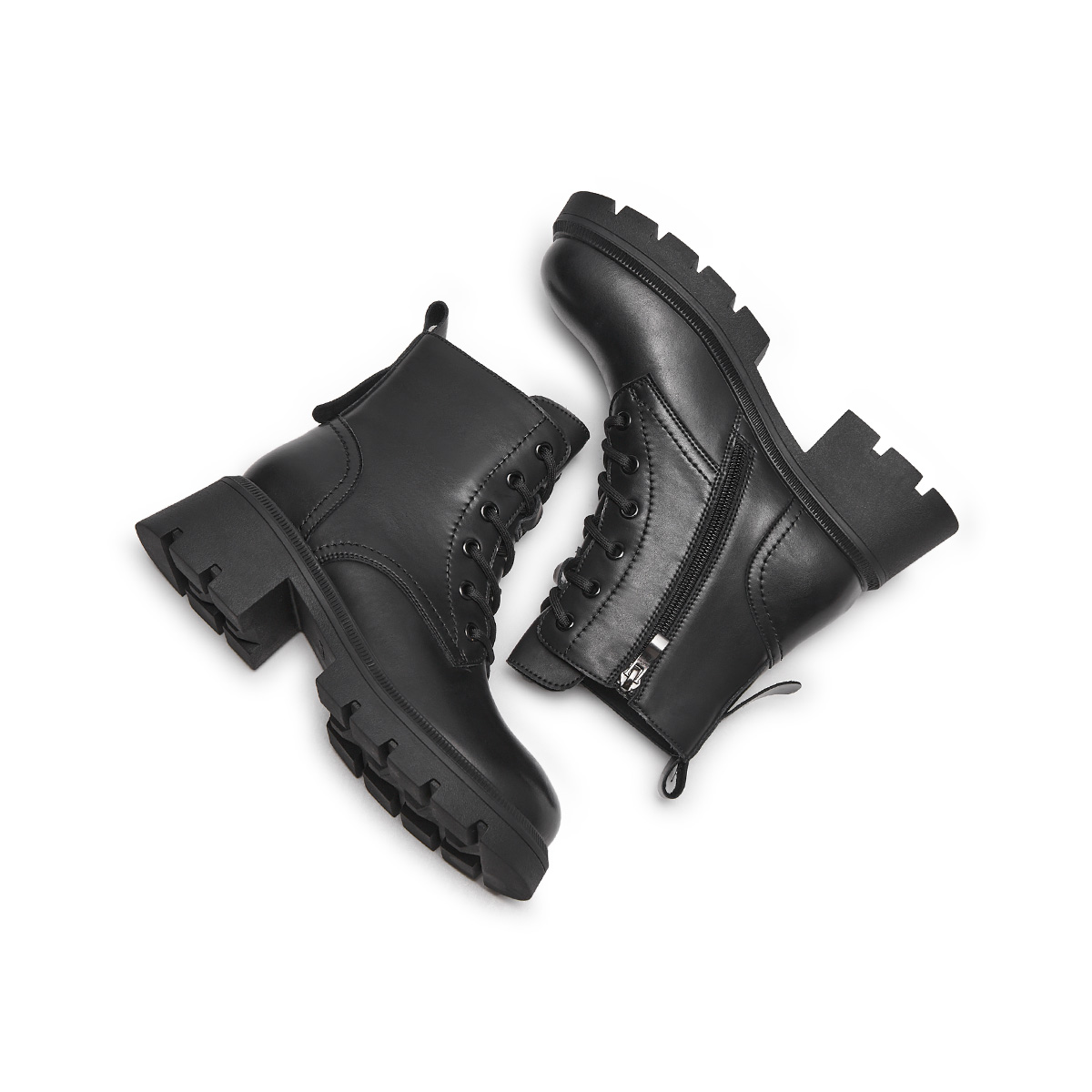 Shop (W) Hotwind Marten Boots ''Hitam Retro British Round-Toe Chunky Heel'' H83W3405