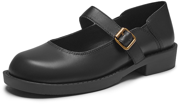 (Women) Hotwind Modern Vintage Comfort Round Toe Solid Color Buckle Casual Flat 'Pure Black' H28W3308 Order (Women) Hotwind Modern Vintage Comfort Round Toe Solid Color Buckle Casual Flat 'Pure Black' H28W3308