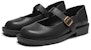 (Women) Hotwind Modern Vintage Comfort Round Toe Solid Color Buckle Casual Flat 'Pure Black' H28W3308