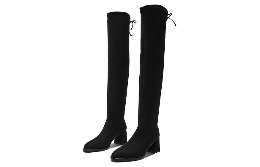 Lookbook (W) But Hotwind Tumit Tebal Over-The-Knee ''Hitam'' H85W2410