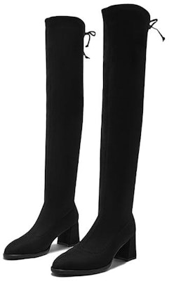 (W) But Hotwind Tumit Tebal Over-The-Knee ''Hitam'' H85W2410 Lookbook (W) But Hotwind Tumit Tebal Over-The-Knee ''Hitam'' H85W2410