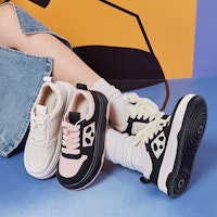 (W) 熱風熊貓系列PU「可愛厚底低筒鞋」 H13W3735 6