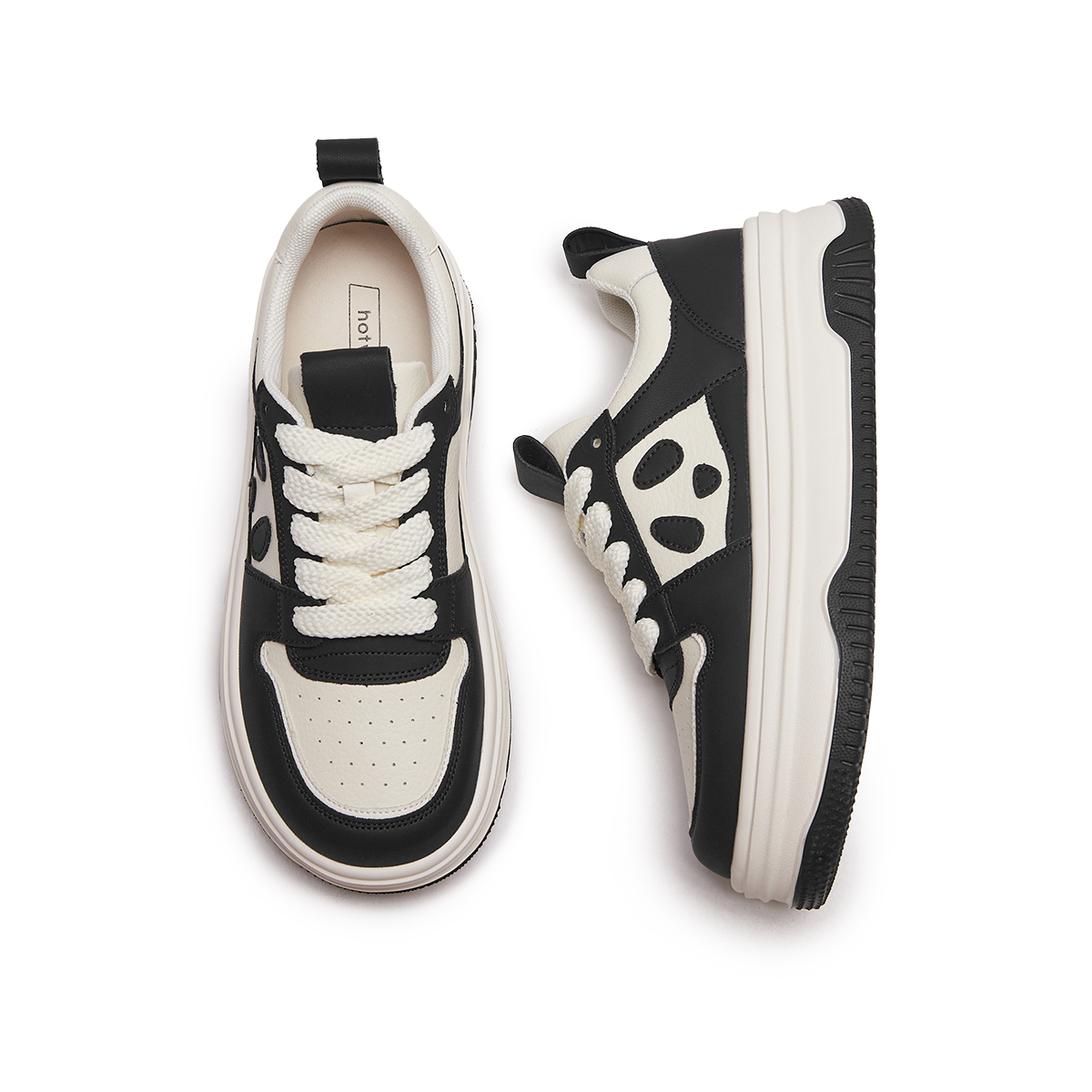 Cheap (W) Serie Panda Hotwind PU 'Zapatillas Bajas Chunky Lindas' H13W3735