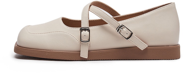 (W) 핫윈드 PU '크로스 디자인 스퀘어토 편안한 플랫 슈즈' H28W3726 Purchase (W) 핫윈드 PU '크로스 디자인 스퀘어토 편안한 플랫 슈즈' H28W3726