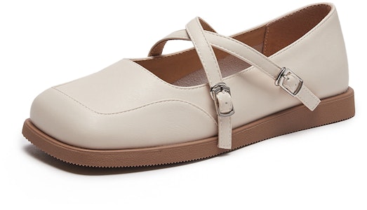 (W) 핫윈드 PU '크로스 디자인 스퀘어토 편안한 플랫 슈즈' H28W3726 Details for (W) 핫윈드 PU '크로스 디자인 스퀘어토 편안한 플랫 슈즈' H28W3726