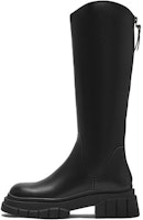 (Women) Hotwind PU Chunky Heel Tall Boots 'Black Slimming Versatile' H85W2408 (Women) Hotwind PU Chunky Heel Tall Boots 'Black Slimming Versatile' H85W2408