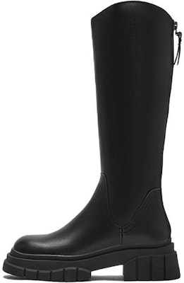 (W) 핫윈드 PU 청키힐 롱부츠 '블랙 슬림 핏 다용도' H85W2408 Buy (W) 핫윈드 PU 청키힐 롱부츠 '블랙 슬림 핏 다용도' H85W2408