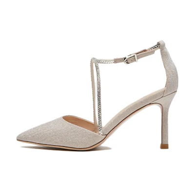 (W) Hotwind PU Fashion Ankle-Strap High Heels 'Gold'
