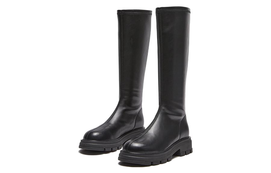 Lookbook (W) Hotwind PU Fesyen Kasut But Hitam Tinggi Hujung Bulat. H85W2420