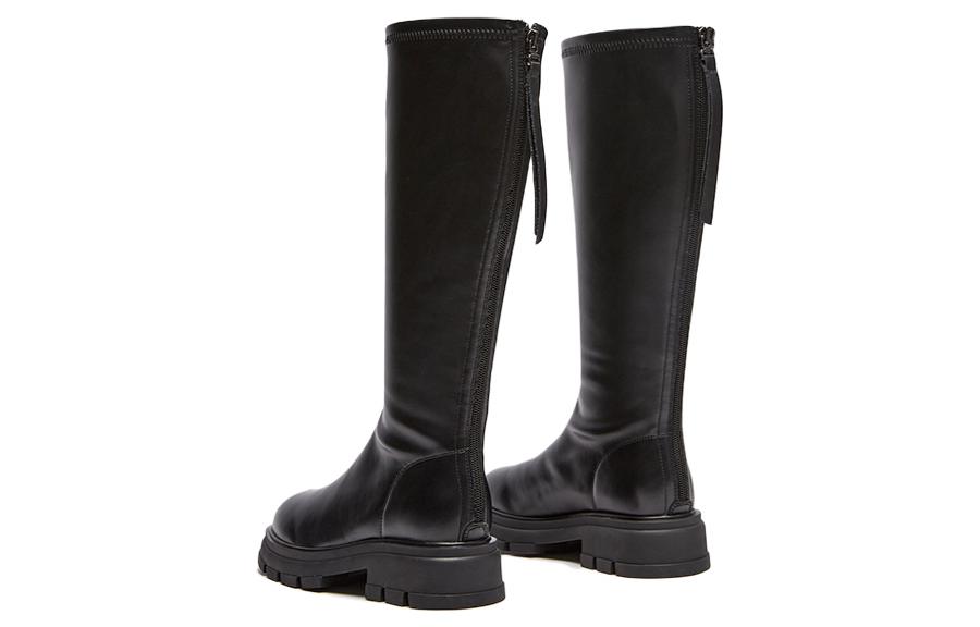 Shop (W) Hotwind PU Fesyen Kasut But Hitam Tinggi Hujung Bulat. H85W2420